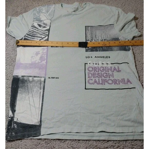 Guess Los Angeles Men's XL Short Sleeve Crewneck T-Shirt Stitched Letters - Picture 8 of 15